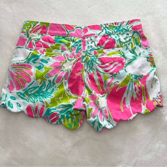 Lilly Pulitzer Buttercup Shorts Flamingo Pink Don’t Give A Cluck Size 2 - Picture 12 of 16